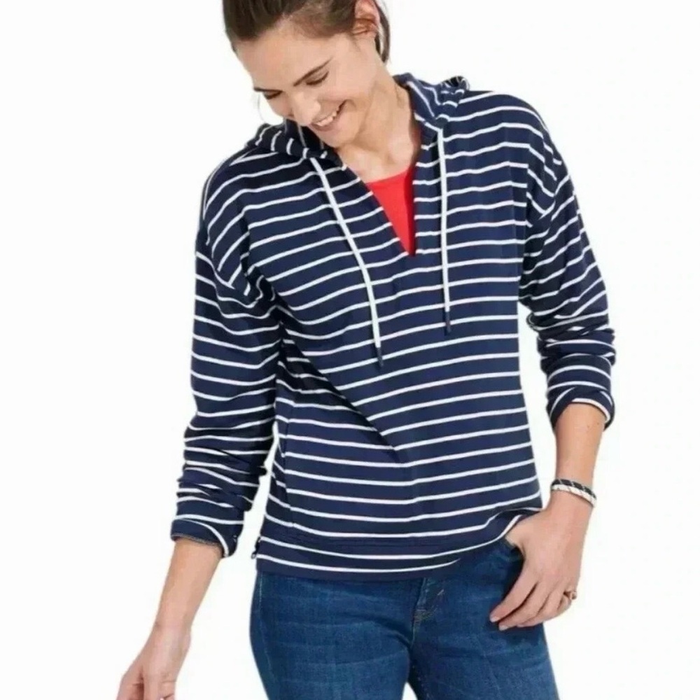 Vineyard Vines Navy and White Striped Hoodie